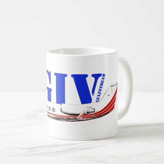 ラグジュアリーガルフストリームIVプライベートジェット コーヒーマグカップ (正面右)