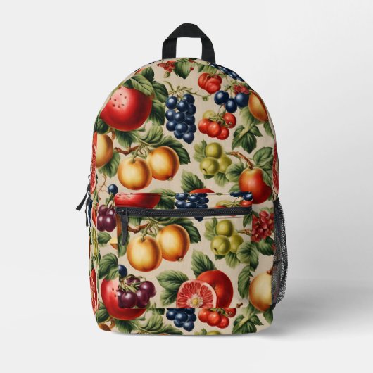 ラグジュアリーガーデンのフルーツと花イタリアン付き プリントバックパック (正面)