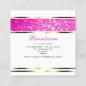 ラグジュアリーガーリーなピンクグリッタースきらめくターズ頭が切れる スクエア名刺 (裏面)