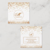 ラグジュアリーガーリーゴールデンブラウニーグリッター美しいサロン スクエア名刺 (正面/裏面)