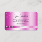 ラグジュアリーガーリーピンクグリッタースきらめくターズダイヤモンド 名刺 (裏面)