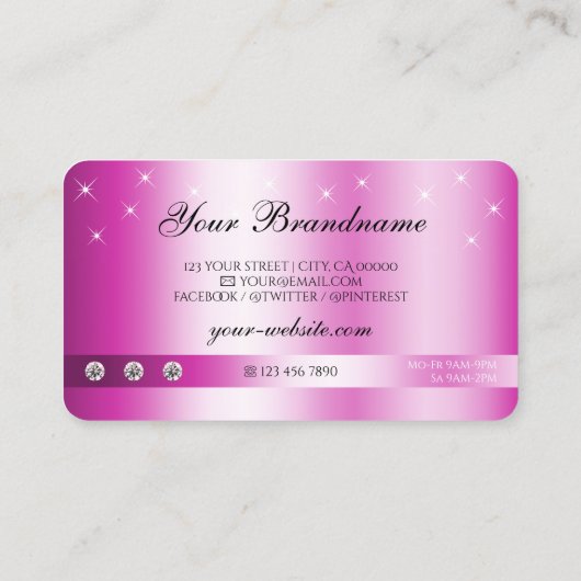 ラグジュアリーガーリーピンクグリッタースきらめくターズ追加ロゴ 名刺 (裏面)