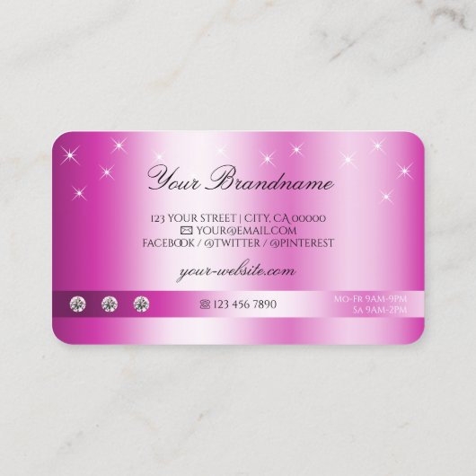 ラグジュアリーガーリーピンクグリッタースターきらめくズモノグラム 名刺 (裏面)