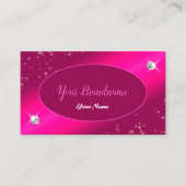 ラグジュアリーガーリーピンクグリッタースターズダイヤモンドグラマラス 名刺 (正面)