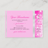 ラグジュアリーガーリーピンクグリッターダイアモンズ縁どシルバー 名刺 (裏面)