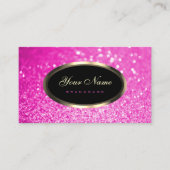 ラグジュアリーガーリーピンクスパークルグリッターノーブルエレガンス 名刺 (正面)
