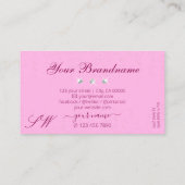 ラグジュアリーガーリーピンクスパークルスターズスターズダイヤモンドイニシャル 名刺 (裏面)