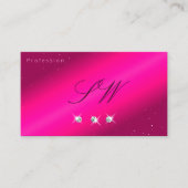 ラグジュアリーガーリーピンクスパークルスターズスターズダイヤモンドイニシャル 名刺 (正面)