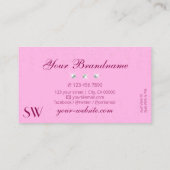 ラグジュアリーガーリーピンクスパークルスターズダイアモンズモノグラム 名刺 (裏面)