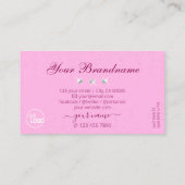 ラグジュアリーガーリーピンクスパークルスターズダイヤモンドとロゴ 名刺 (裏面)