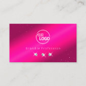 ラグジュアリーガーリーピンクスパークルスターズダイヤモンドとロゴ 名刺 (正面)