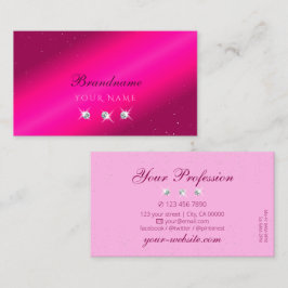 ラグジュアリーガーリーピンクスパークルスターズダイヤモンドスタイリッシュ 名刺
