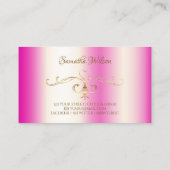 ラグジュアリーガーリーピンク金ゴールドコー華美ナー装飾品 名刺 (裏面)