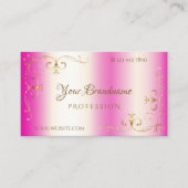 ラグジュアリーガーリーピンク金ゴールドコー華美ナー装飾品 名刺 (正面)