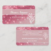 ラグジュアリーガーリーヴィンテージピンクグリッタースタきらめくーズ 名刺 (正面/裏面)