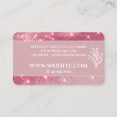ラグジュアリーガーリーヴィンテージピンクグリッタースタきらめくーズ 名刺 (裏面)