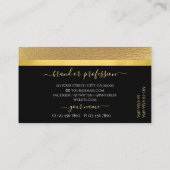 ラグジュアリーガーリー金ゴールドグリッタールミナンススターオンブラック 名刺 (裏面)