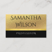 ラグジュアリーガーリー金ゴールドグリッタールミナンススターオンブラック 名刺 (正面)