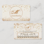 ラグジュアリーガーリー金ゴールドグリティリーモノグラム美しいサロン ロイヤリティカード (正面/裏面)