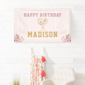 ラグジュアリーガールバースデーピンクゴールドテニス 横断幕 (インサイチュ)