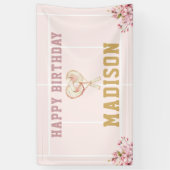 ラグジュアリーガールバースデーピンクゴールドテニス 横断幕 (縦)