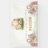 ラグジュアリーガール誕生日ピンク金ゴールドサッカー 横断幕 (縦)