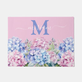 ラグジュアリーキッチンフロアマット：アジサイのドアマット ドアマット
