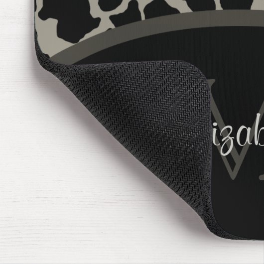 ラグジュアリーキリンプリントエレガントモノグラムアンドネーム マウスパッド (コーナー)