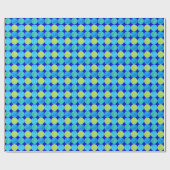 ラグジュアリーギフトラップ：ターコイズ、ネオングリーンサークル ラッピングペーパー (フラット)