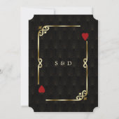 ラグジュアリーギャツビーカジノベガストランプのポーカー結婚ズ 招待状 (裏面)