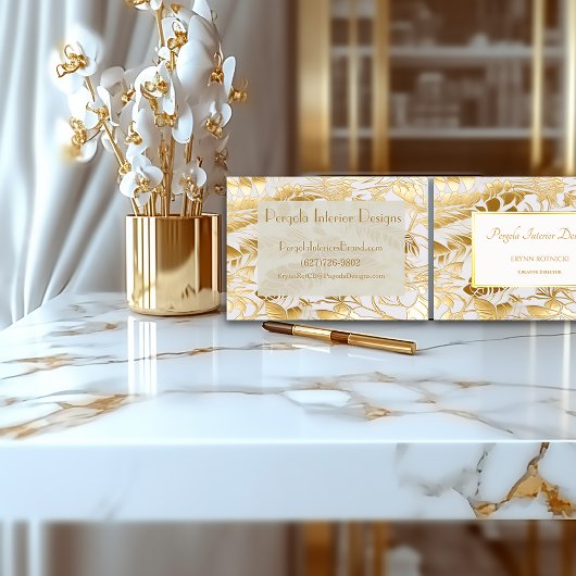 ラグジュアリーギルド金ゴールドモンスターリーフデザインカスタム 名刺