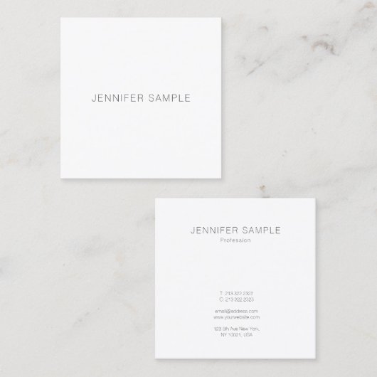 ラグジュアリークライモダンミニマルデザインテンプレート スクエア名刺 (正面/裏面)