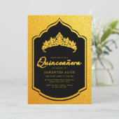 ラグジュアリークラウンブラック&金ゴールドキンセアニェラ 招待状 (スタンド正面)