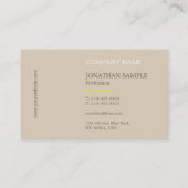 ラグジュアリークリエイティブモダンデザインプロフェッショナルプレーン 名刺 (裏面)