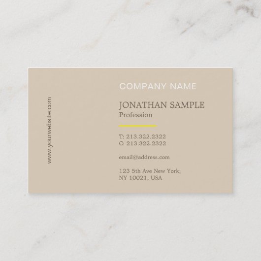 ラグジュアリークリエイティブモダンデザインプロフェッショナルプレーン 名刺 (裏面)