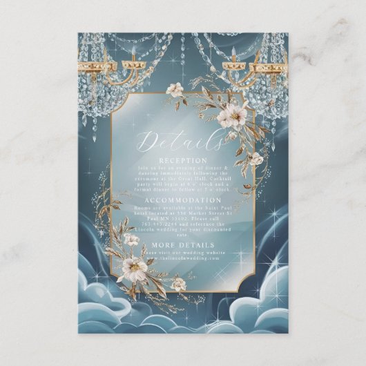 ラグジュアリークリスタルシャンデリア結婚フローラ エンクロージャーカード (正面)