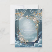 ラグジュアリークリスタルシャンデリア結婚フローラ 出欠カード (正面)