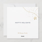 ラグジュアリークリスマスツリーランスケープ金ゴールドホリデーカード シーズンカード (裏面)