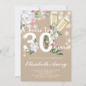 ラグジュアリークリームシャンパンフローラ30th誕生日パーティー 招待状 (正面)