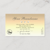 ラグジュアリークリームベージュグラデーションスパークルダイヤモンド追加ロゴ 名刺 (裏面)