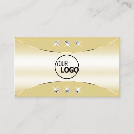 ラグジュアリークリー華美ム(金ゴールドダイヤモンドとロゴ) 名刺 (正面)