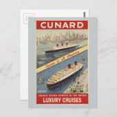 ラグジュアリークルーズはヨーロッパを全アメリカに旅行 ポストカード (正面/裏面)