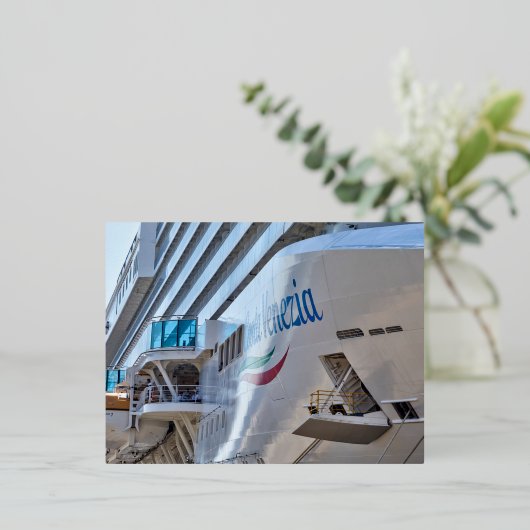 ラグジュアリークルーズ船 箔シーズンポストカード (立ち正面)