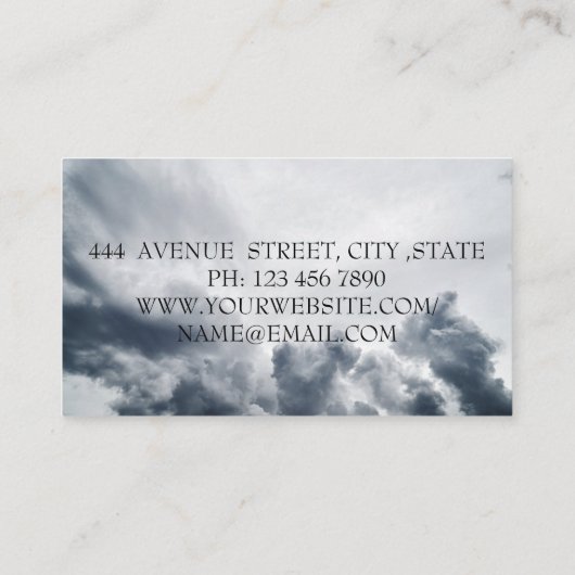 ラグジュアリークールシルバークラウドウィットキューピッド 名刺 (裏面)