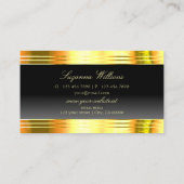ラグジュアリーグラデーションな黒金ゴールド縁どの豪華さきらきら光る 名刺 (裏面)