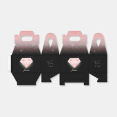 ラグジュアリーグラデーションピンクグリッターダイヤモンド誕生日ブラック フェイバーボックス (折り畳みなし)