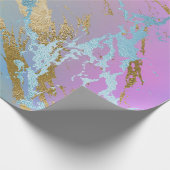 ラグジュアリーグラデーションブルーピンクパープルマーブル ラッピングペーパー (角)