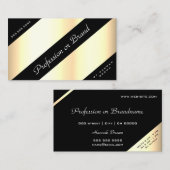 ラグジュアリーグラデーション金ゴールドモダンブラックラインブティック 名刺 (正面/裏面)