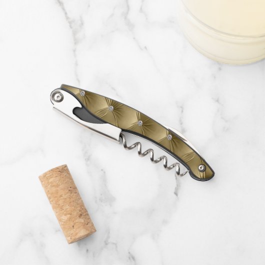 ラグジュアリーグラムウォーム金ゴールドフェイクベルベットクリスマス ソムリエナイフ (正面)