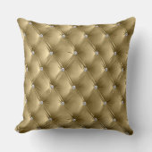 ラグジュアリーグラムウォーム金ゴールドレッドフェイクベルベット クッション (正面)